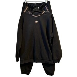 Adidas Black & Rosegold Sweatsuit Set